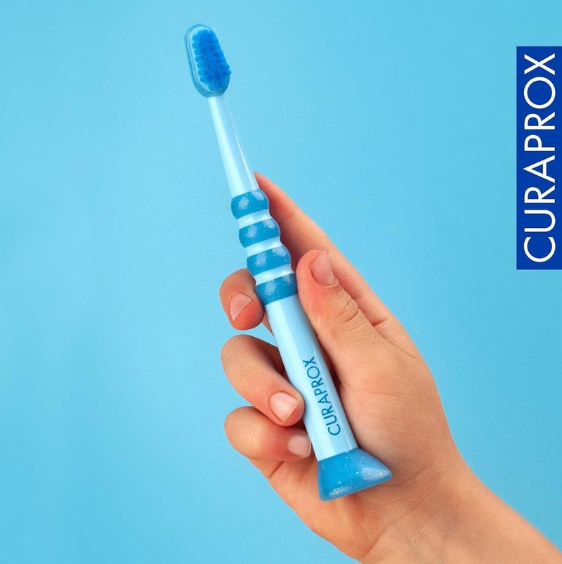 CURAPROX Soft Toothbrush For Babies & Kids -  Blue 1 Pc - Image 3